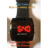 Black Dial Red LED Watch-Imported for Kid's, Men's On Discount, Imported